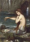 William Paintings - A Mermaid by John William Waterhouse